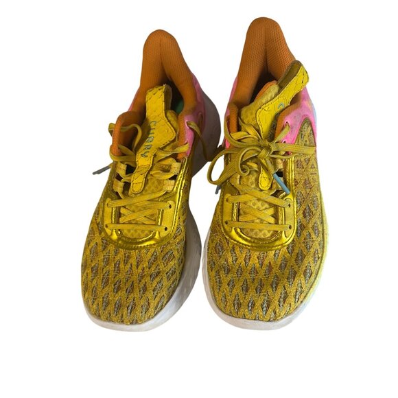 Under Armour Flow Sesame Street yellow orange pink sneakers size 5.5 Y - Picture 2 of 6